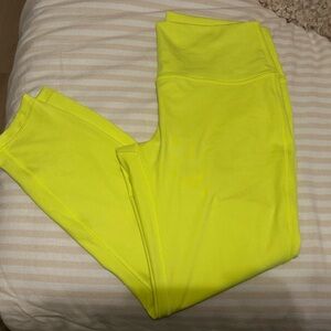 Lululemon Wunder Under 25” Leggings- Highlighter Yellow